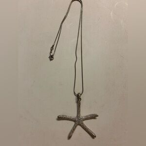 Vintage Necklace 925 Sterling Silver Chain With Pendant Starfish